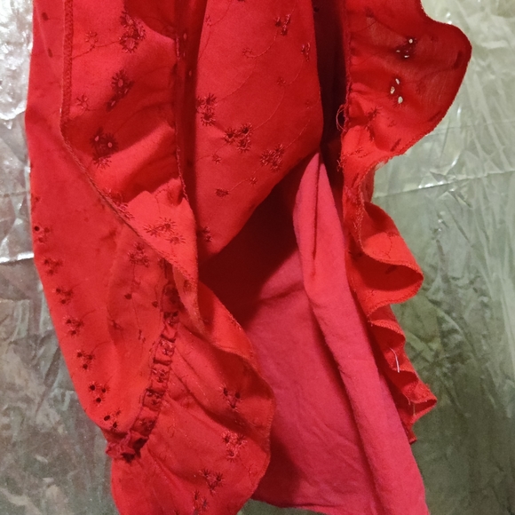 🗺️ Believe Petite Size 10P Pioneer Dress Sundress, Eyelet Fabric, Lined Vintage - Picture 2 of 13